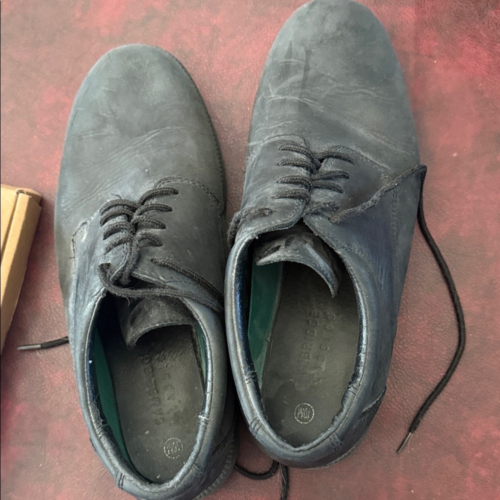 Classic Black Leather Oxfords